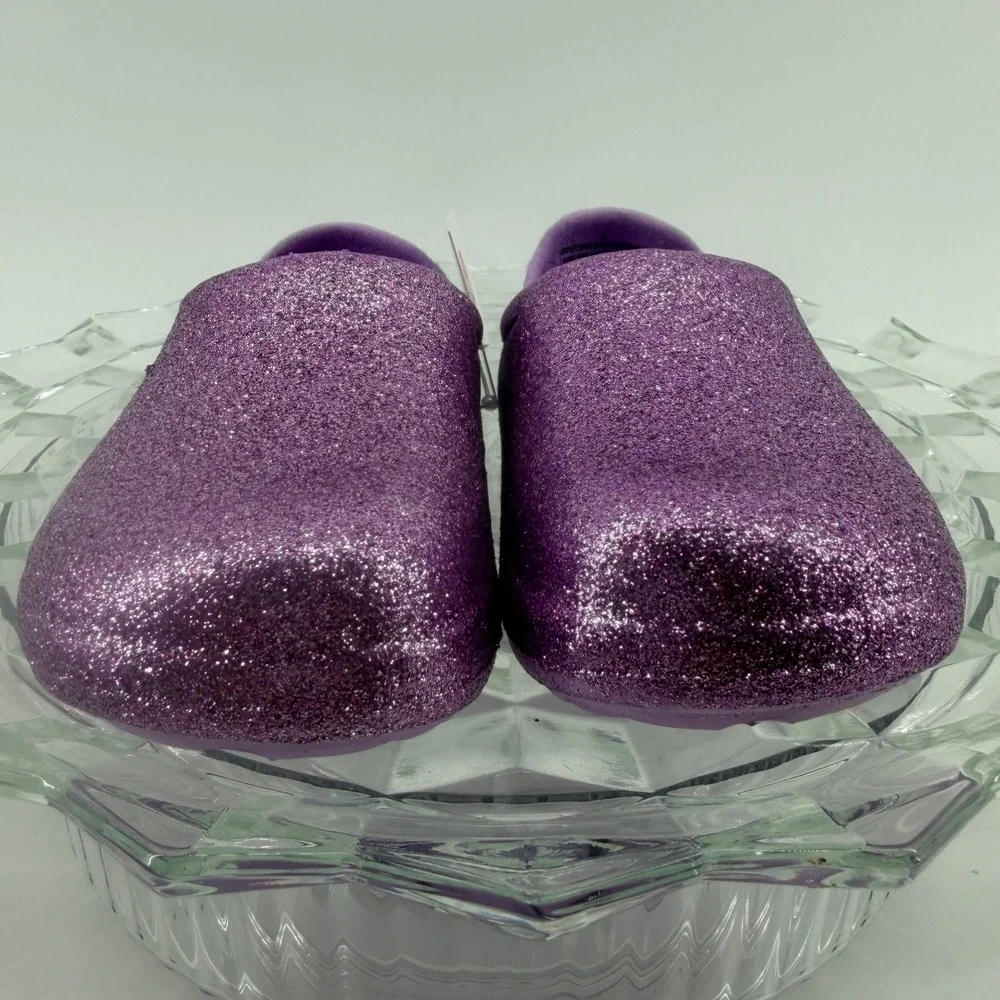 Cat & Jack Rowan Toddler Girls Purple Glitter Slip On Clog Shoes Size 5 NEW